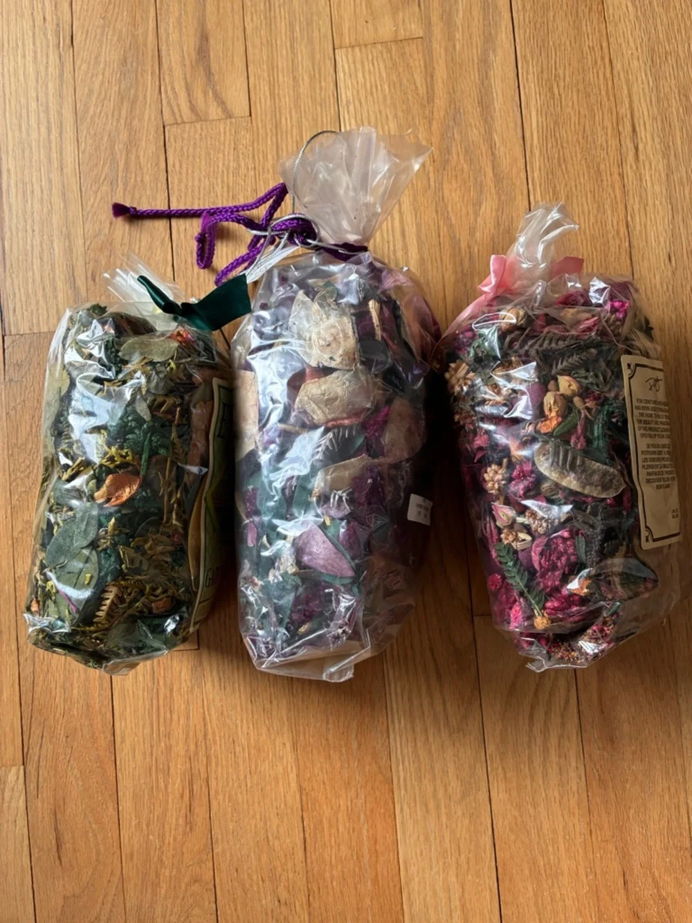 Potpourri Bags, 3 Sealed Bags, New Vintage, Wildflowers, Rose,  Lavender